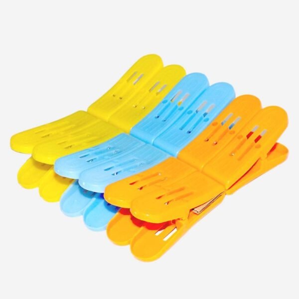 Krifton 12pcs Plastic Cloth Double Pin Clips for Cloth Dying Cloth Clip (Multicolor) (Pack of 2)